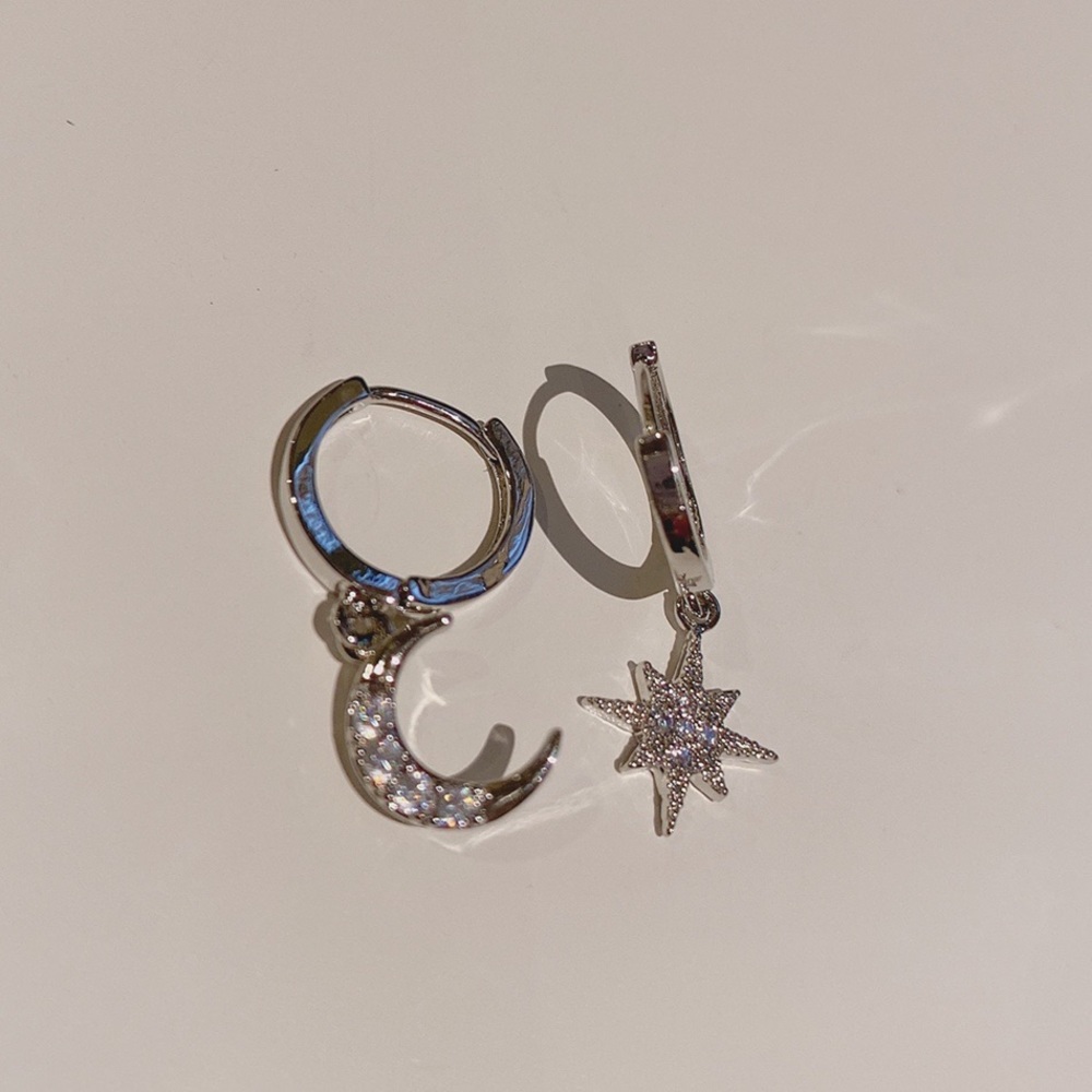 🦋4/$20 Handmade Silver Star and Moon Earrings - Picture 4 of 6